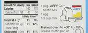 Jiffy Corn Mix Nutrition Label