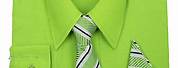 Lime Green Dress Shirt and Bow Tie