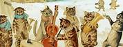 Louis Wain Cat Art Playing Instruments