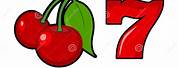 Lucky 7 with Cherries Casino Clip Art