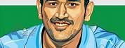 MS Dhoni Cricket Player Drawing