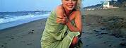 Marilyn Monroe Dark Hair Beach Towel