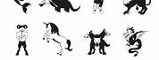 Mythical Creatures Black and White