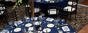 Navy Blue and Silver Wedding Table Setting