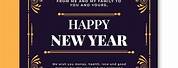 New Year Card Template White Background