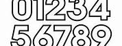 Numbers Outline Black White
