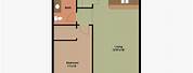 One Bedroom Apartment Floor Plan with Dimensions