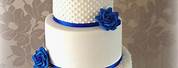 Peach and Royal Blue Wedding Tier Cake Designs