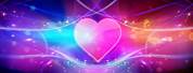 Pink Purple Blue Heart Background Galaxy
