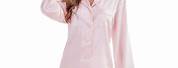 Pink and White Satin Pajamas