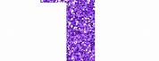 Purple Glitter Number 6