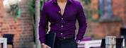 Purple Shirt and Black Pants
