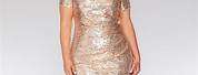 Rose Gold Plus Size Dress for Wedding Guest
