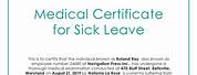 Sick Note Medical Certificate