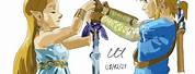 Skyward Sword Link and Zelda Holding Hands