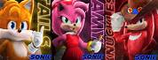 Sonic/Tails Knuckles Amy Shadow Silver Background Realistic