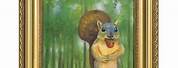 Squirrel in Under Pants Oil Painting