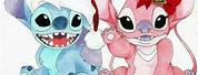Stitch and Angel Christmas Background Cute
