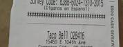 Taco Bell Receipt
