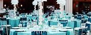 Teal and Blue Wedding Reception Centerpieces