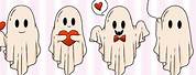 Valentine Ghost with Heart Clip Art