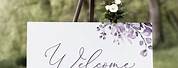 Wedding Welcome Sign Lavender and Rose Gold