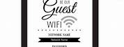Wifi Password Guest Room Sign