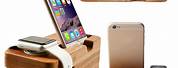 Wood Apple Watch and Phone Charging Station