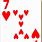 7 Hearts Playing Card