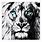 Abstract Lion Art Black and White