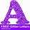 Alphabet Letter Glitter Purple