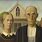 American Gothic Pitchfork Painting