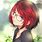 Anime Girl Red Hair and Glasses