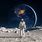 Astronaut Walking On Moon