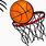 Basketball and Hoop Cartoon