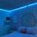 Bedroom with Blue LED Lights