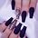 Black Nails with Gems