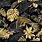 Black and Gold Leaf Wallpaper