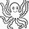 Black and White Clip Art of Octopus