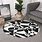 Black and White Round Area Rug