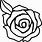 Blooming Rose Outline