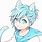 Blue Hair Anime Boy Cat