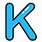Blue Letter K Icon