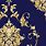 Blue and Gold Damask Wallpaper