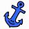 Boat with Anchor Clip Art