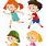 Cartoon Boy and Girl Running