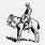 Cartoon Man On Horse