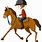 Cartoon Man Riding Horse