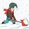 Cartoon Man Shoveling Snow