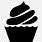 Cupcake Icon Black and White